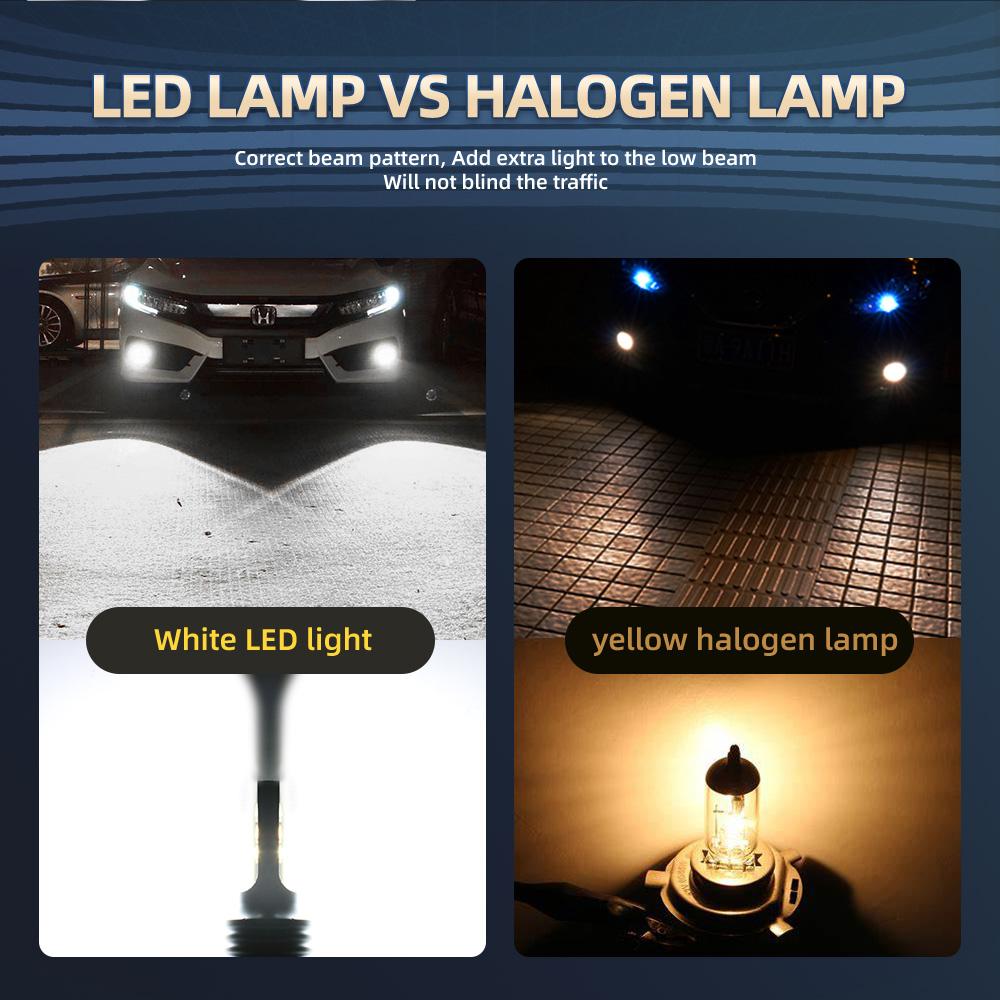 2x Car LED Fog Lights Bulbs 6000K White Super Bright Auto Fog Lamps 12V Plug And Play For Mini Cooper R50 R53 2004 2005 2006