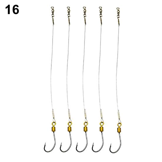 5Pcs Anti-Bite Stainless Steel Wire Leader Fishing Rigs