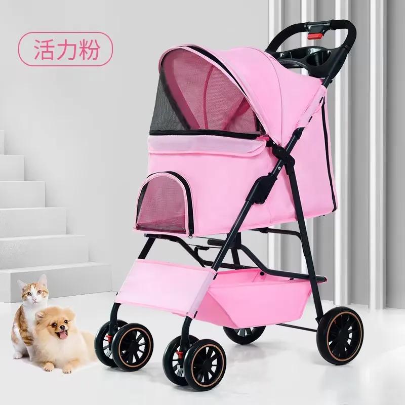 Тележка для перевозки собак и кошек, легкая и складная, цельная, для маленьких и средних собак