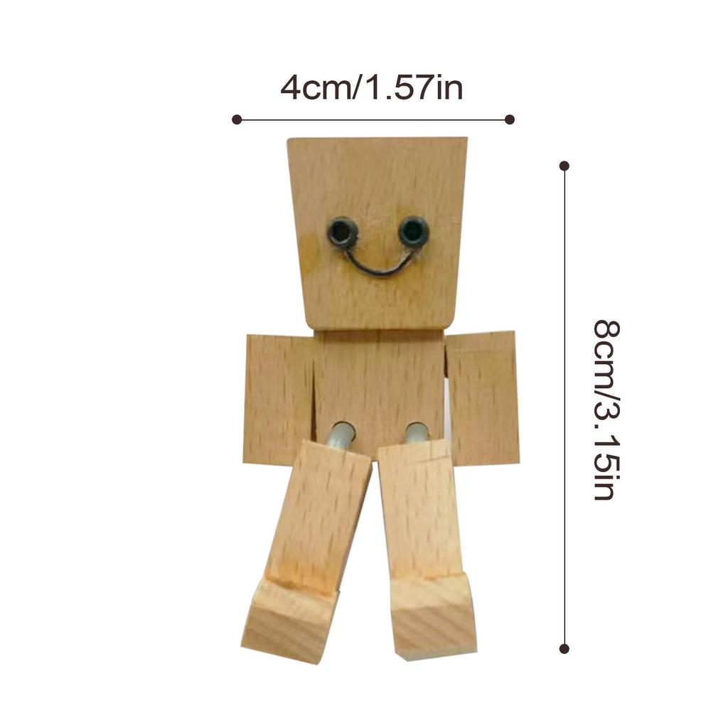 Shaking Wooden Man Dashboard Decoration Magnetic Figurine Auto Cute Interior Ornament Shaking Feet Wooden Doll Desktop Decor