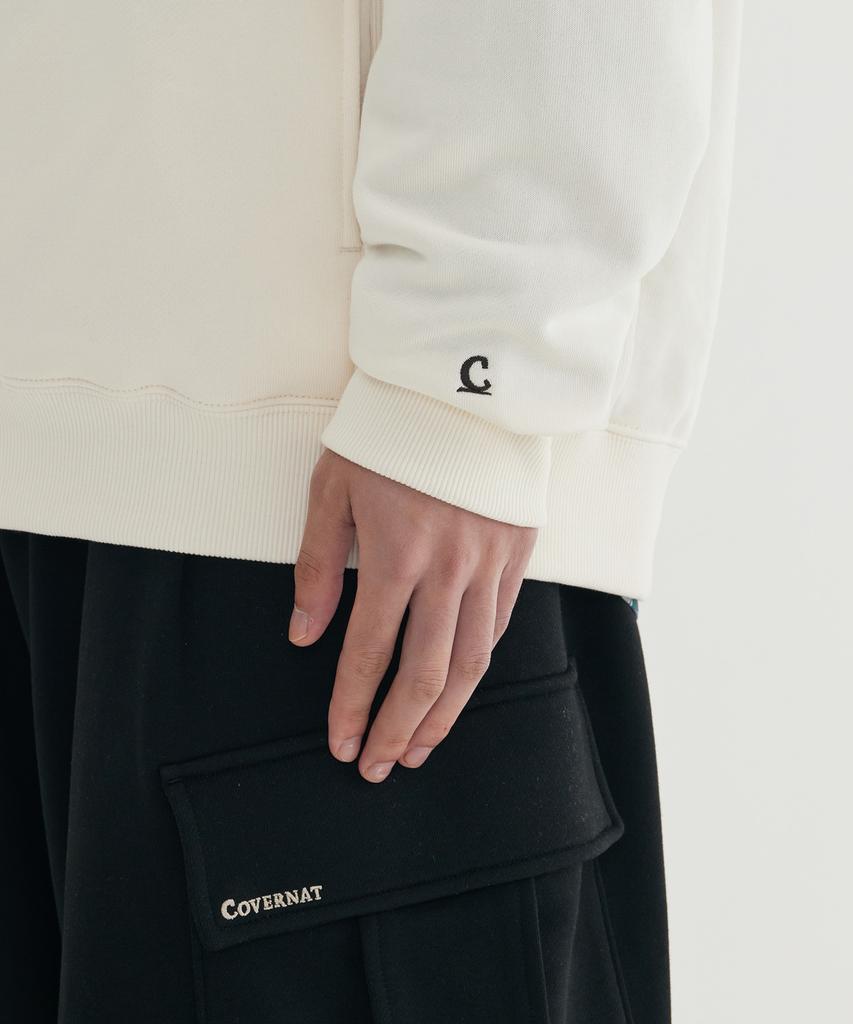 COVERNAT Arch Logo Half-Zip Sweatshirt Melange Gray