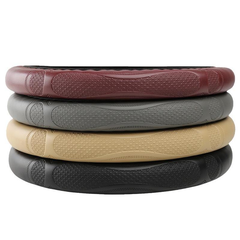 Эксклюзивный чехол на руль из тисненой кожи с двойным кругом, универсальной посадкой и эластичной резинкой