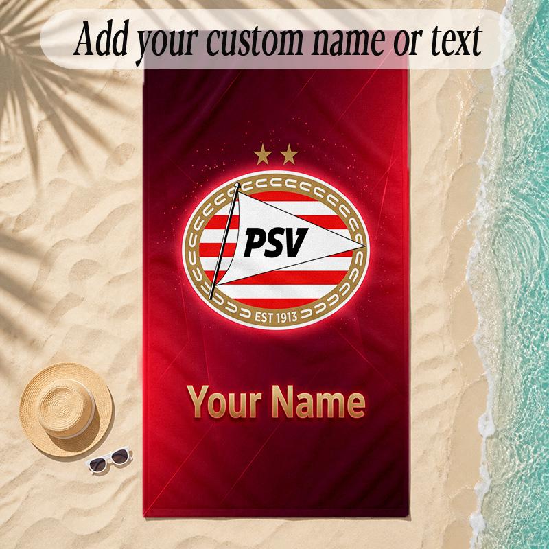 Beach TowelPSV Eindhoven FC Custom Name Text Personalized Soft Towel for Beach Pool Indoor Home Decor Gift