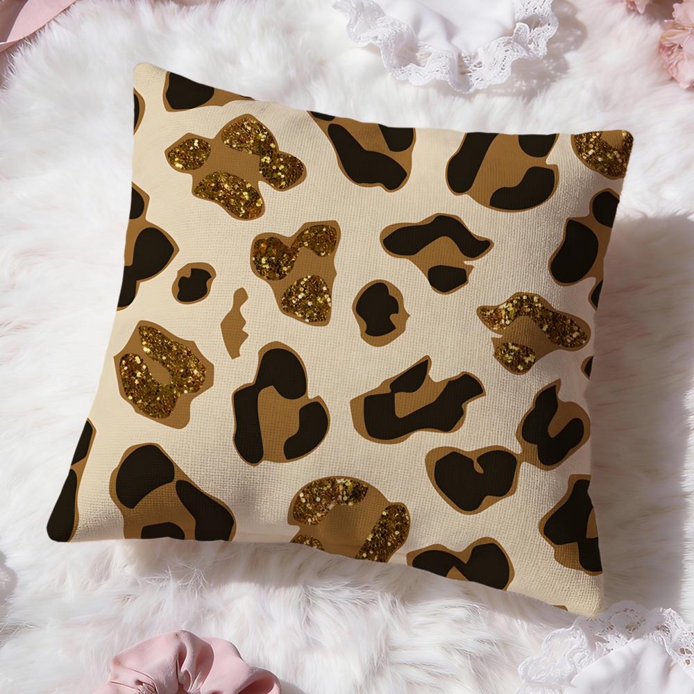 Leopard Texture Cushion Cover Premium Comfort Reversible Pillow Cove Two in One Design for Any Room Car Interior