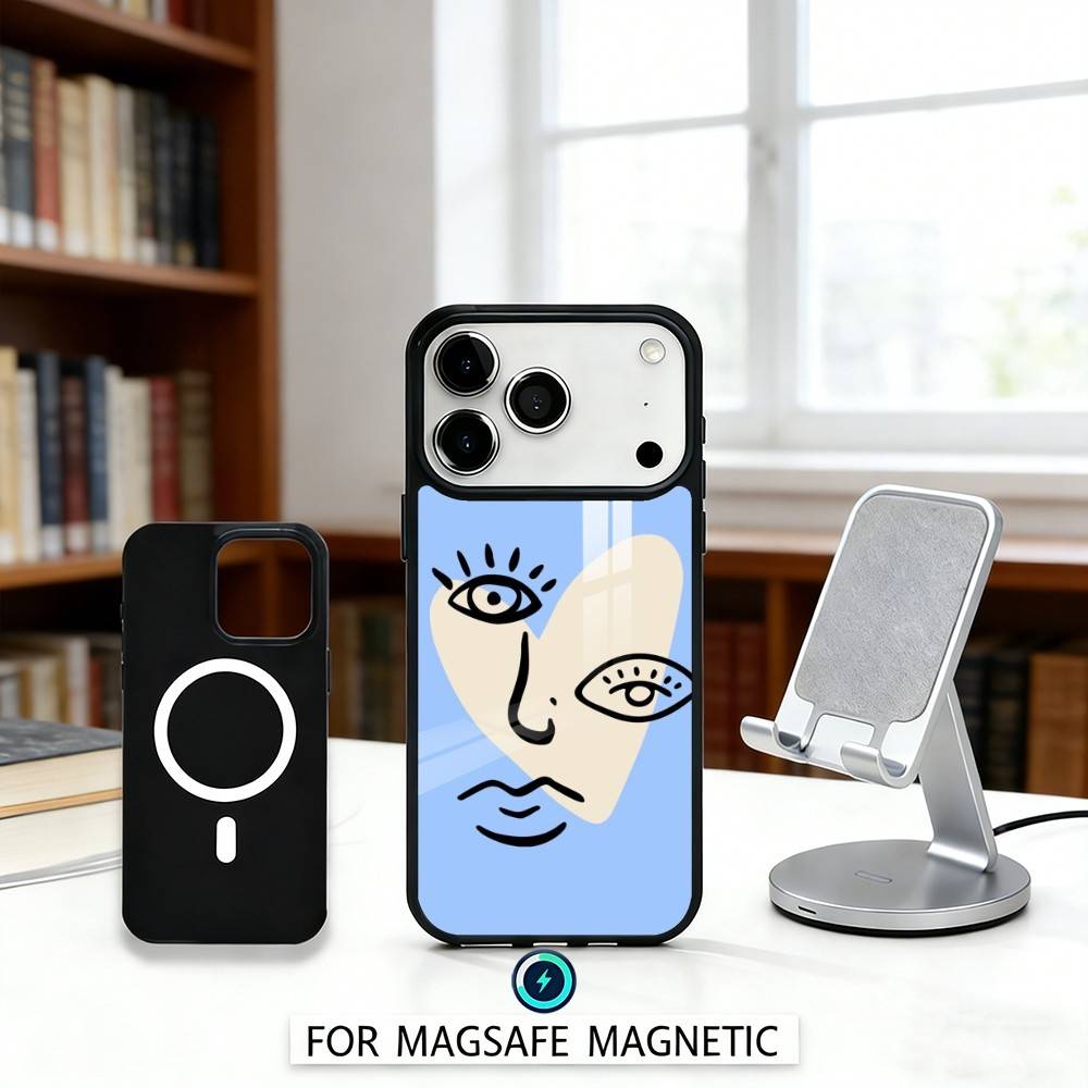 Чехол для телефона P-Пикассо A-Абстракция A-Искусство P-Живопись Для iPhone17,16,15,14,13,12,Pro,Max,Магнитный Для беспроводной зарядки Magsafe