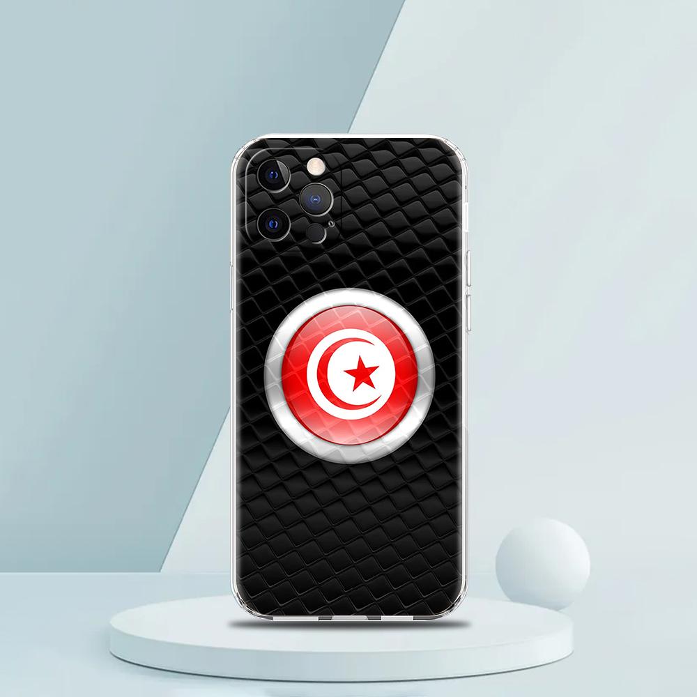 Tunisia Flag Phone Case for iPhone 16 15 14 13 12 Pro Max Transparent Soft for iPhone 11 Pro Max 7 8 Plus XS XR Shell Bags