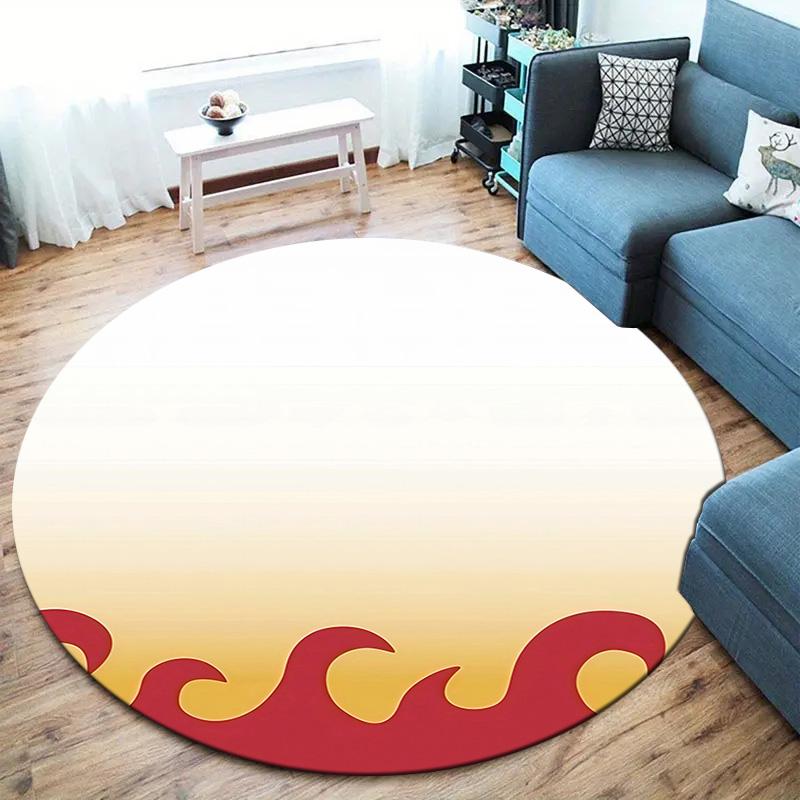 Demon Slayer Art Round Area Rug Carpet Rug For Living Room Bedroom Sofa Playroom Decor Nonslip Floor Mat