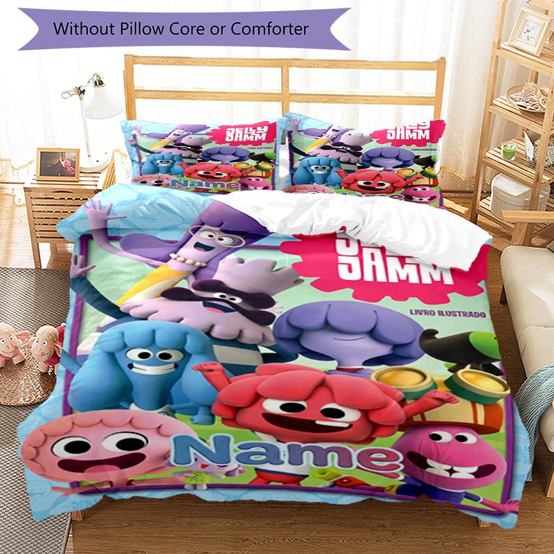 3Pcs Custom Name Jelly Jamm Bedding Set Duvet Cover Closure Includes 1Duvet Cover 2Pillowcases Soft And Comfortable For All Seasons