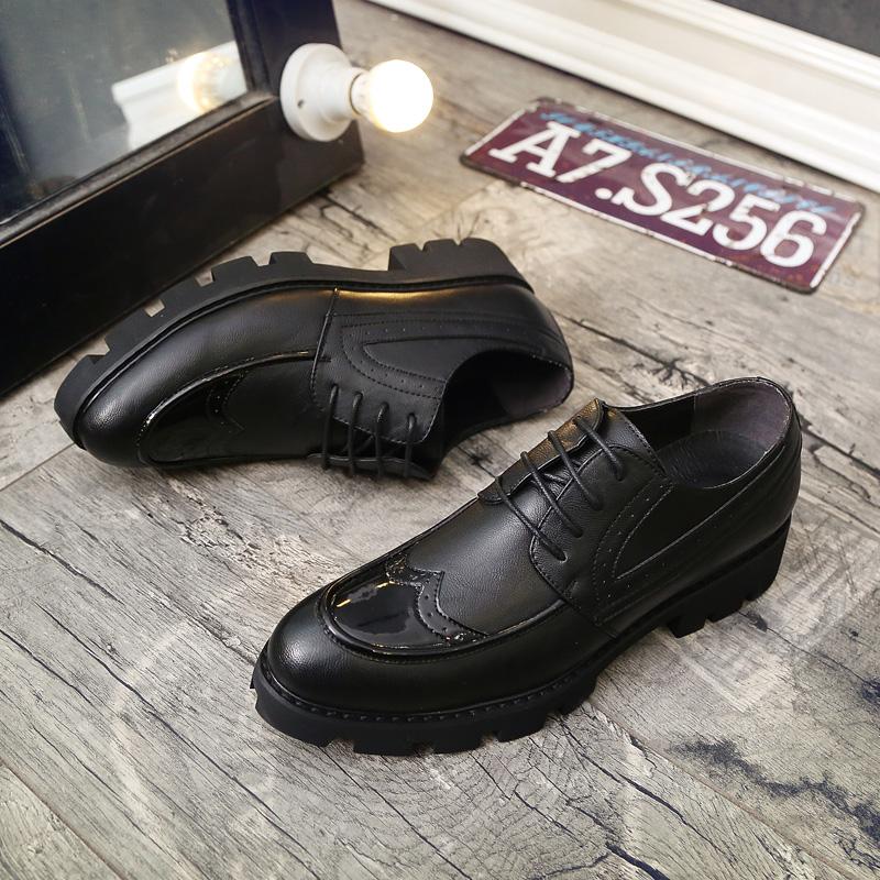 Модные мужские туфли-броги на толстой подошве, увеличивающие рост, универсальные туфли высокого класса для делового стиля, рабочая обувь для мужчин