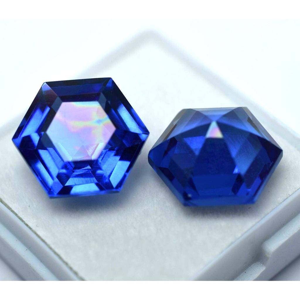 Natural Blue Tanzanite Loose Gemstone 18.10 ct Fancy Shape Pair for Jewelry Making and Crafts