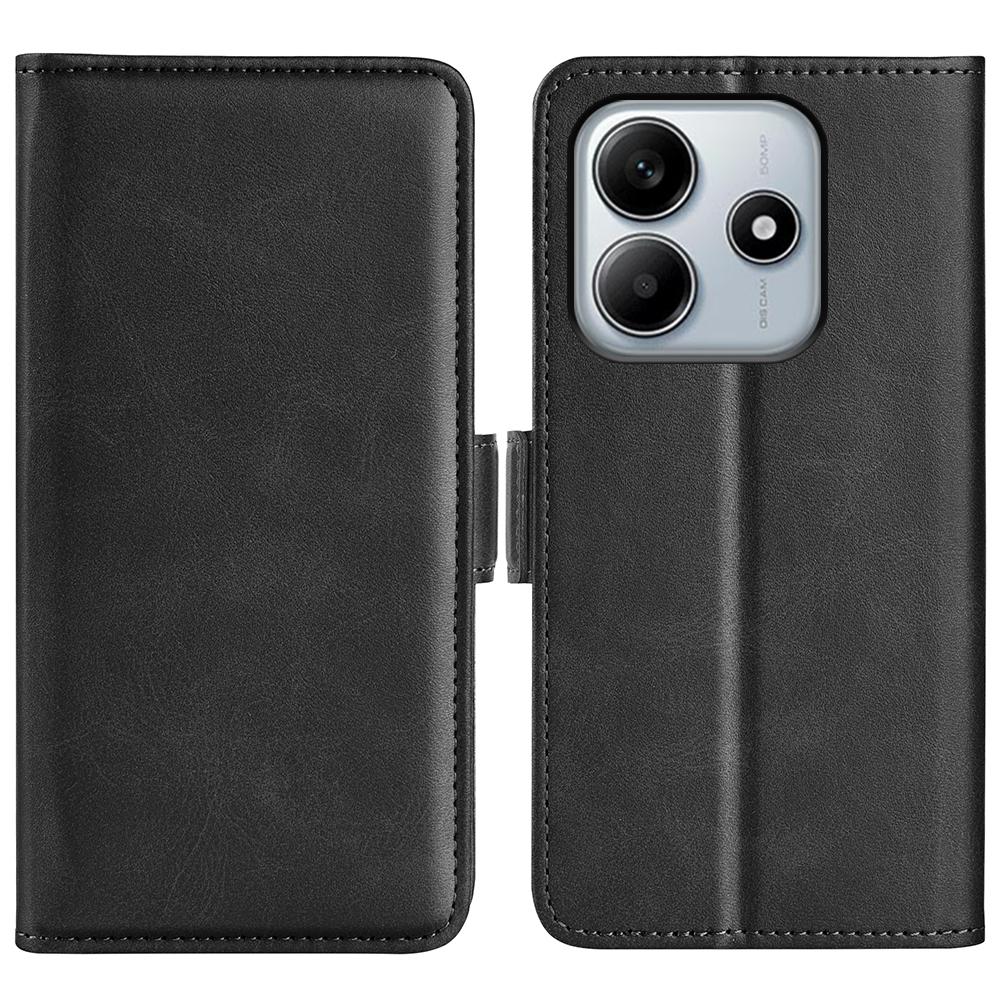 Чехол-подставка для Xiaomi Redmi Note 14 5G, кожаный кошелек с текстурой телячьей кожи, чехол для телефона