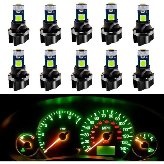 WLJH 10 Pack White Canbus T5 Led Bulb 2721 37 74 Wedge Lamp PC74 Twist Sockets Dash Dashboard Lights trument Panel Cluster Leds Car Replacement