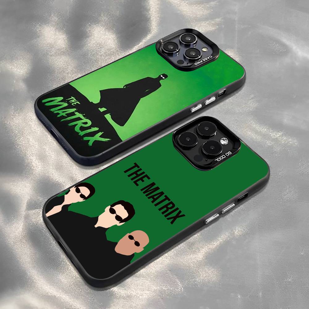 Чехол-матрица T-M для iPhone 17, 16, 15, 14, 13, 12, 11 Plus, Pro Max, XS, Цветной Серебристый Черный Чехол
