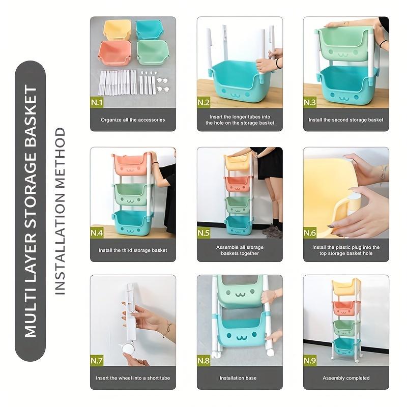 Trolley Shelf Children's Toy Storage Rack Household Bookshelf Drawing Book Rack Movable Multi-layer Finishing Rack