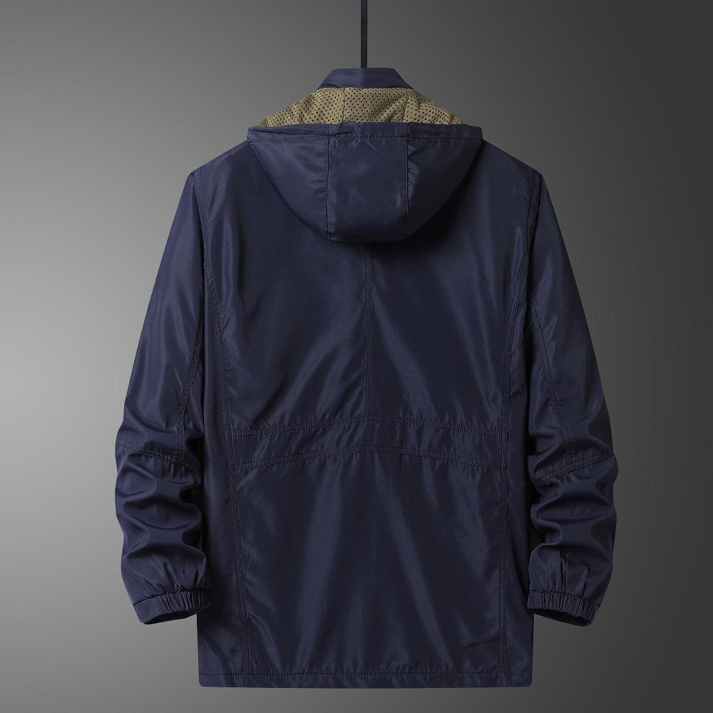 New Jacket Men's Hooded Jacket Spring and Autumn Youth Casual Medium and Long Jacket Men's Jacket