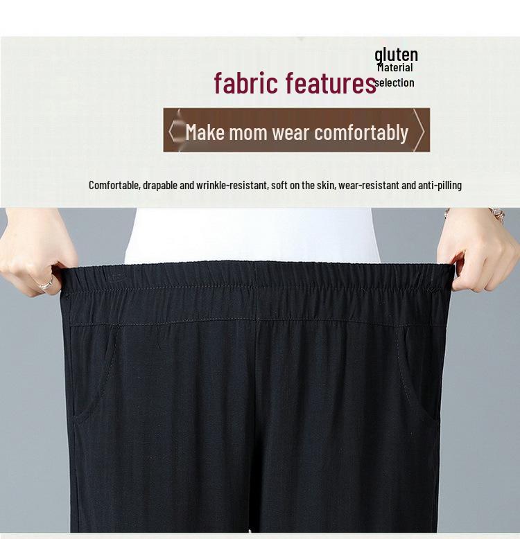 Летние вышитые хлопково-льняные брюки для мамы - Дышащие, повседневного кроя для женщин