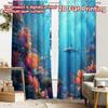 2pcs, 2D FLAT PRINTING Curtains (Without Rod) Ocean Harmony(3) Holiday Curtains Polyester Curtains Decorations Inside Perfect