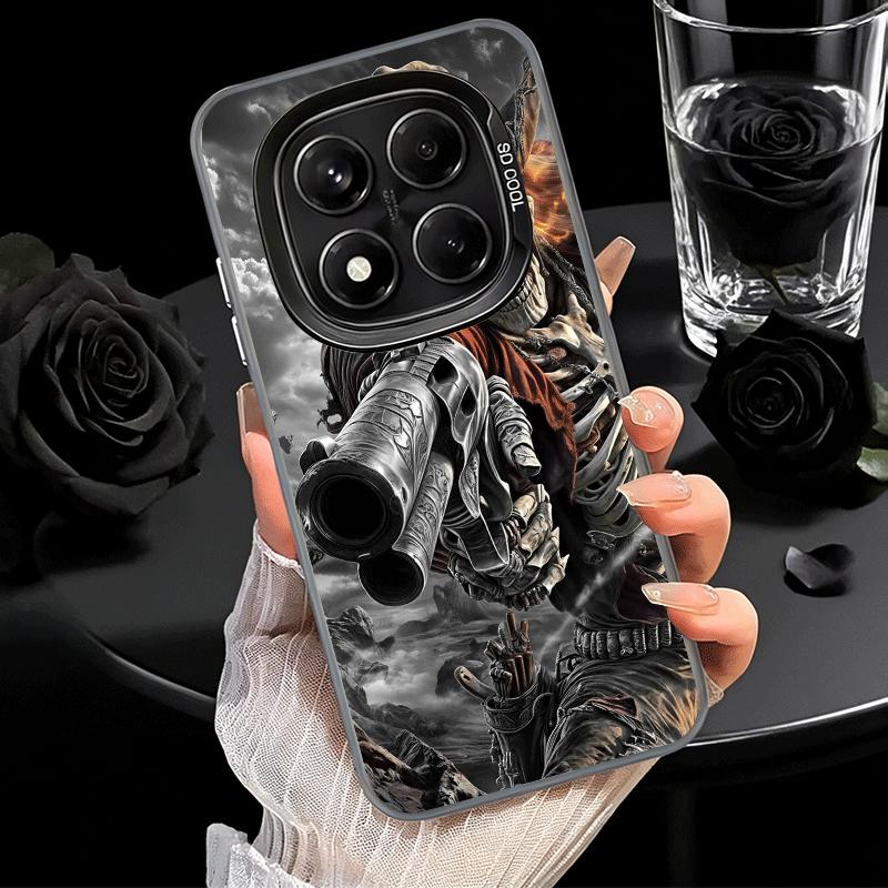 Reaper Skull Skeleton Gun Soft Phone Case for Xiaomi Redmi Note 13 14 15 Pro Plus 12S 12 11S 11 11T 10S 10 Shockproof Cover Back