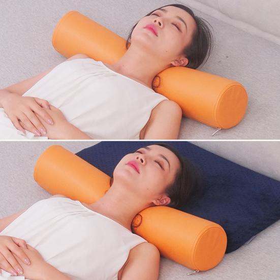 Подушка для шейного отдела позвоночника, подушка для поддержки шеи с чехлом на молнии, износостойкая дышащая эргономичная подушка-цилиндр
