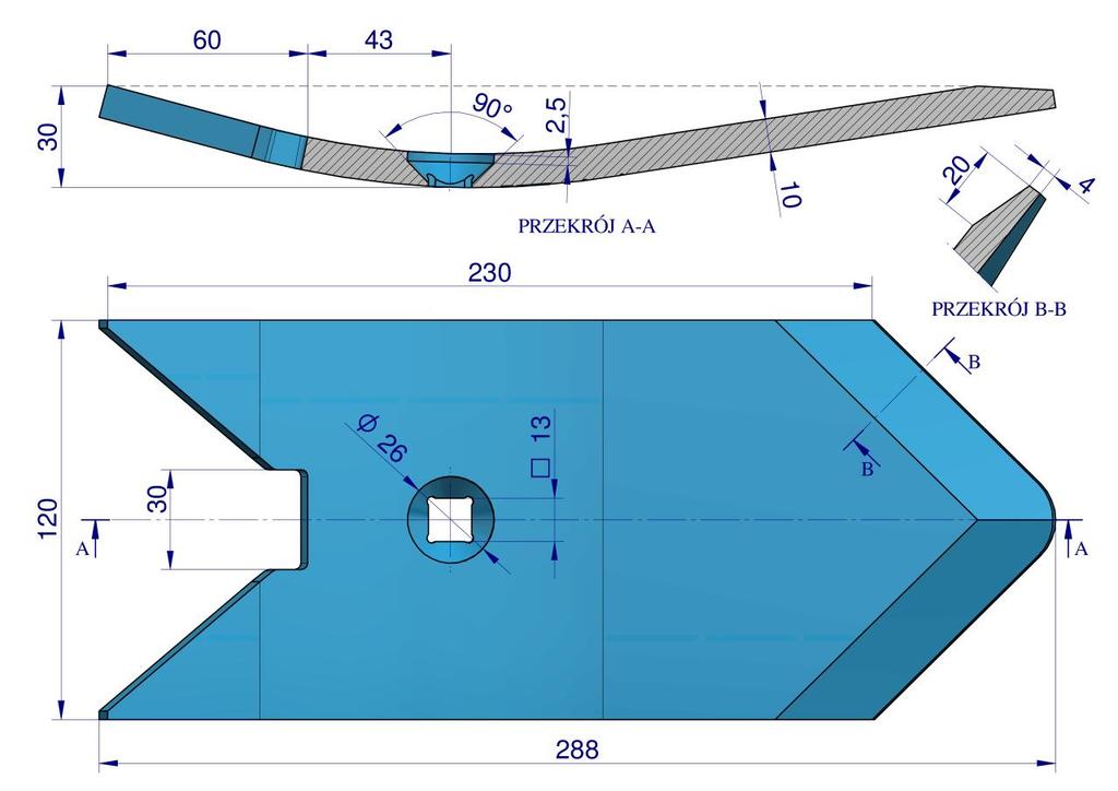 Beak, coulter, wide stubble cultivator, application Lemken Karat, Waryński