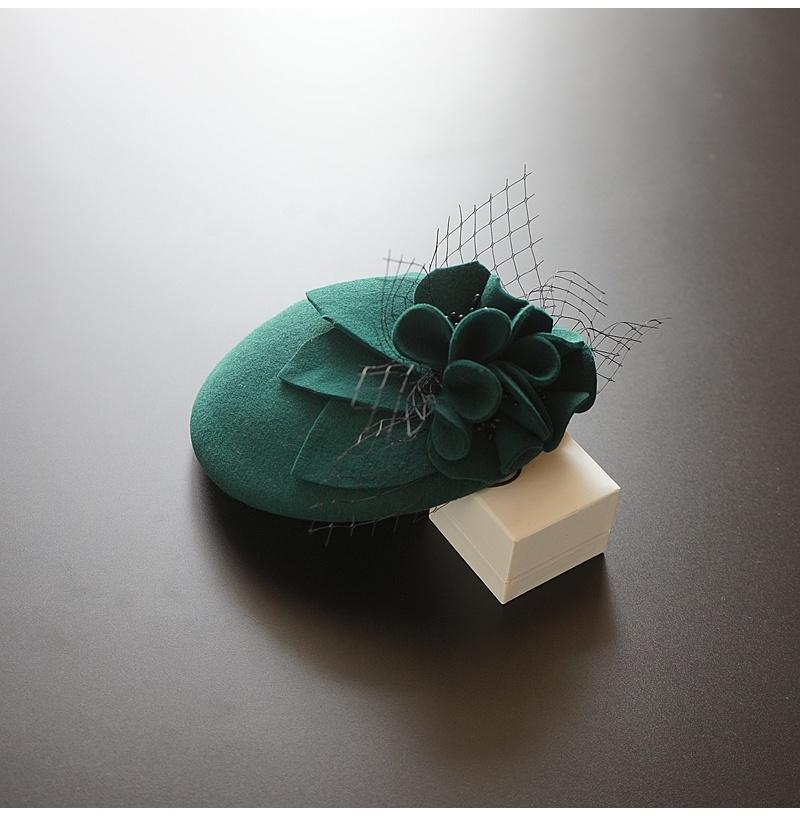 Свадебная женская шляпа, шляпа-таблетка с цветком, 100% австралийская шерсть, церковный берет, фетровая шляпа для коктейля, банкета, фетровая шляпа-федора