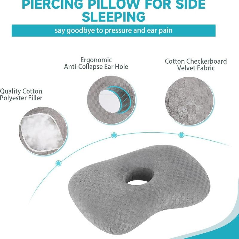 Breathable Hollow Ear Hole Pillow Side Sleep Pain Relief Cushion Donut Shape Guard Pillow For Post Piercing Ear Recovery Sleepin