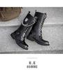 Men's Korean Martin Boots: Height-Boosting Denim Motorcycle and Punk Stage Leather Boots