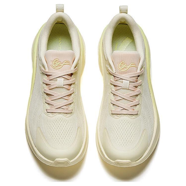 Anta Slip Resistant Abrasion Resistant Low top Running Shoes Women's Beige Yellow 122445535-3