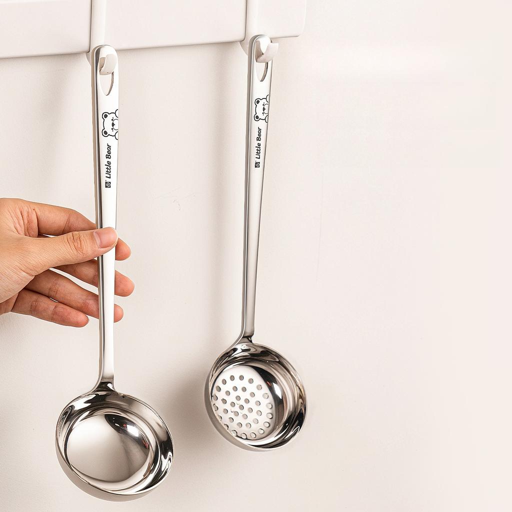 316 Food Grade Stainless Steel Long Handled Ladle, Large Capacity Hot Pot Serving Spoon Heat Resistant Easy Clean