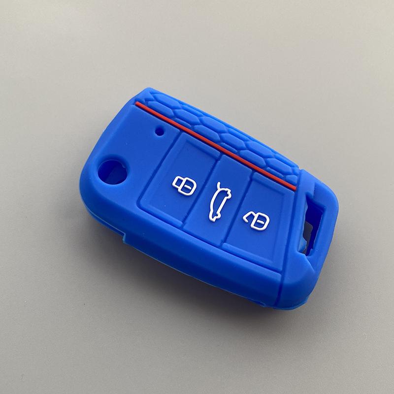 Силиконовый чехол для автомобильного ключа для Volkswagen Vw Golf 7 Mk7 Seat Ibiza Leon FR 2 Altea Aztec для Skoda Octavia 3-кнопочный ключ