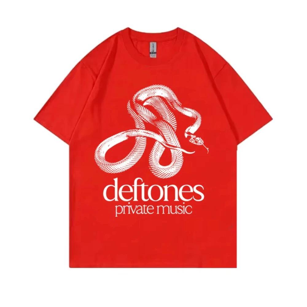 2026 Ограниченная Альтернативная Метал-Рок Группа Deftones Личные Музыкальные Змеиные Графические Футболки Мужские Женские Винтажная Оверсайз Футболка Уличная Одежда