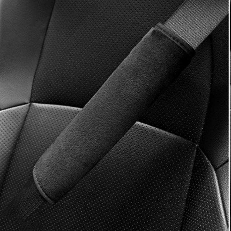 Black Pink Plush Car Seat Belt Shoulder Soft Ice Silk Universal Plush Seat Belt Protector -Season Car Accessories