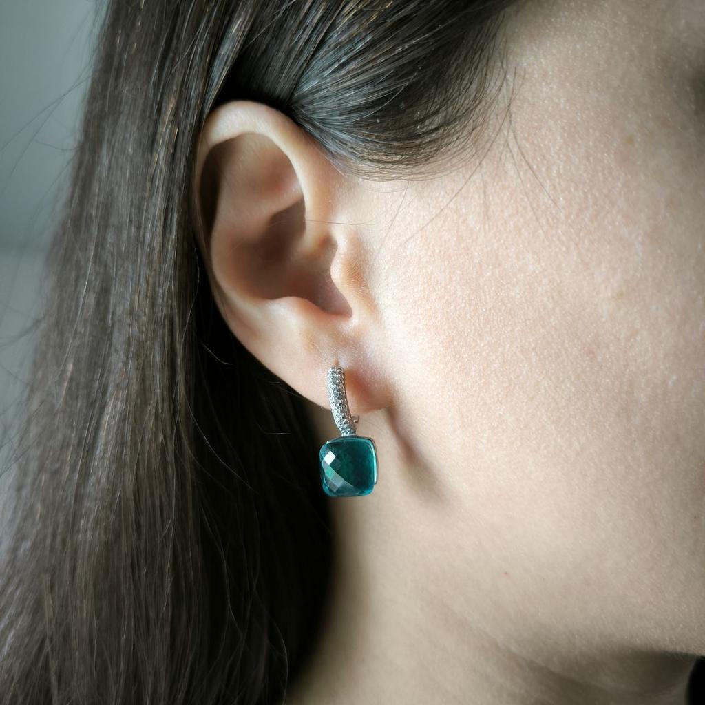 Серебряные серьги с фианитами (2177128)