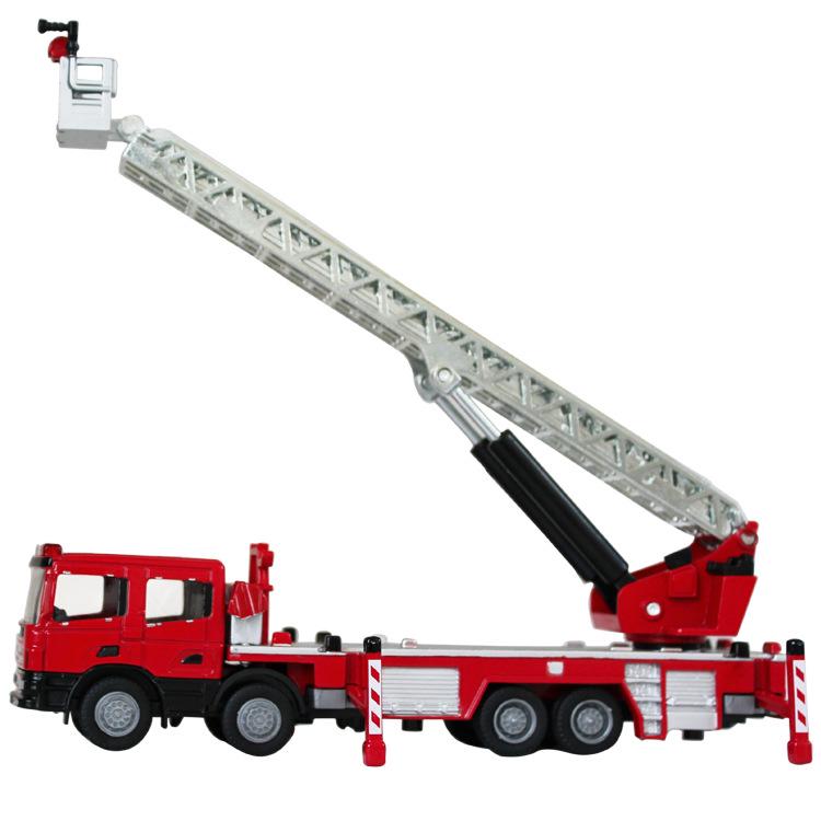 KDW625012 Модель пожарной машины из сплава, игрушка с лестницей