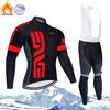 Winter Thermal Fleece Cycling Jersey Pants Set Men Women Warm Breathable Moisture-Wicking Long Sleeve Kit