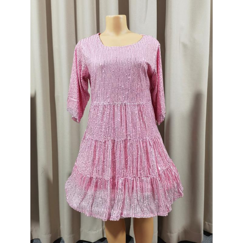 Женские новые модные однотонные платья с открытой талией и коротким рукавом, платья для банкетов с пайетками