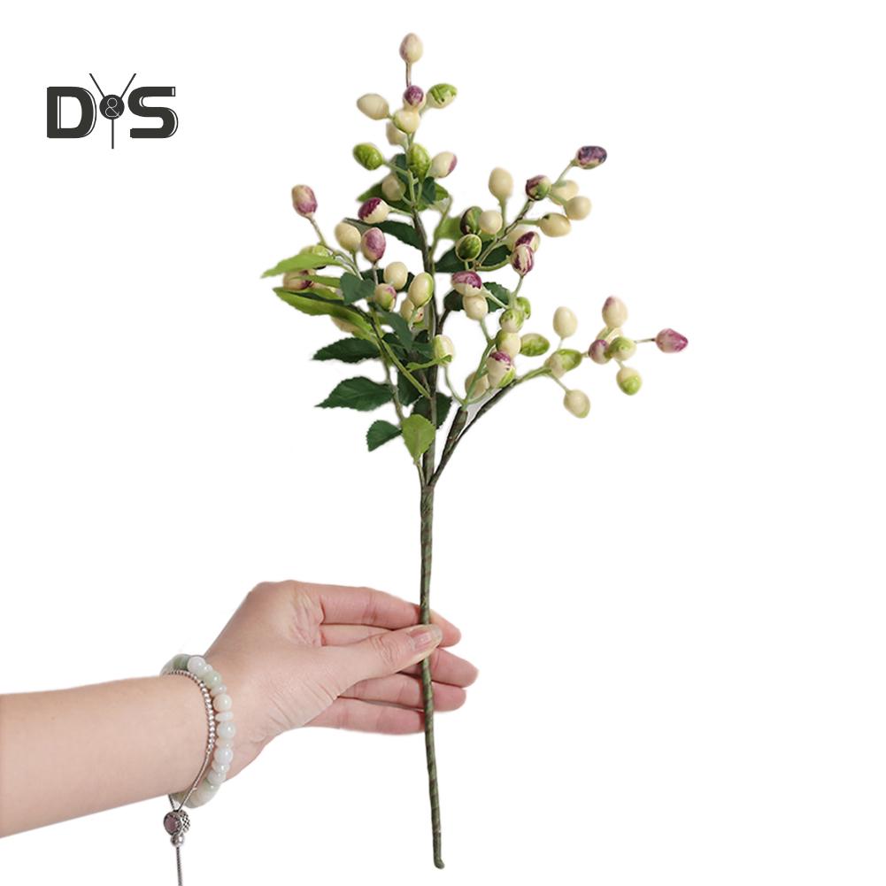 Blooming Bouquet Artificial Berry Leaf Twig Garden Flower Arrangement Desktop Home DIY Decor
