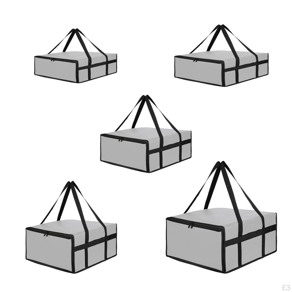 Сумка-термоизолятор для доставки пиццы с двойными ручками, большой вместимости, многоразовая, полностью термоизолированная для дома