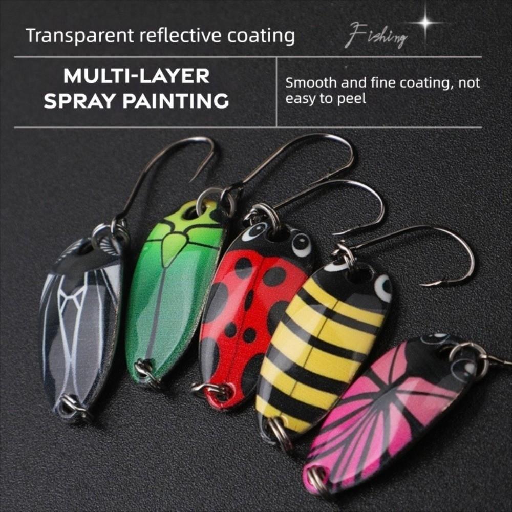 5 Pcs/Set 1.5G 2.5G 3.5G 5G Weight Spoon Fishing Lure UV Coated Small Stream Lure Stream Fishing