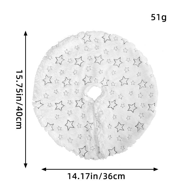 14,96 дюйма Юбка для рождественской елки Белый искусственный мех Плюшевая Вышитая бисером Счастливого Рождества С Новым годом Домашний коврик для рождественской елки Праздничный декор