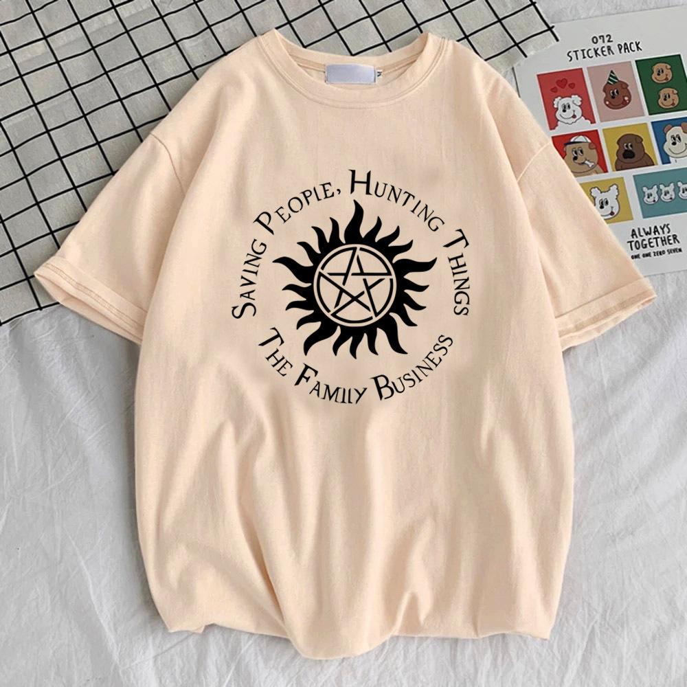 Supernatural t shirt girl harajuku Breathable Pastel Comfortable Women t shirt Y2k Gothic Punk University aesthetic Graphic