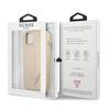 Etui do iPhone 13 mini Guess Saffiano Triangle Logo Beżowe