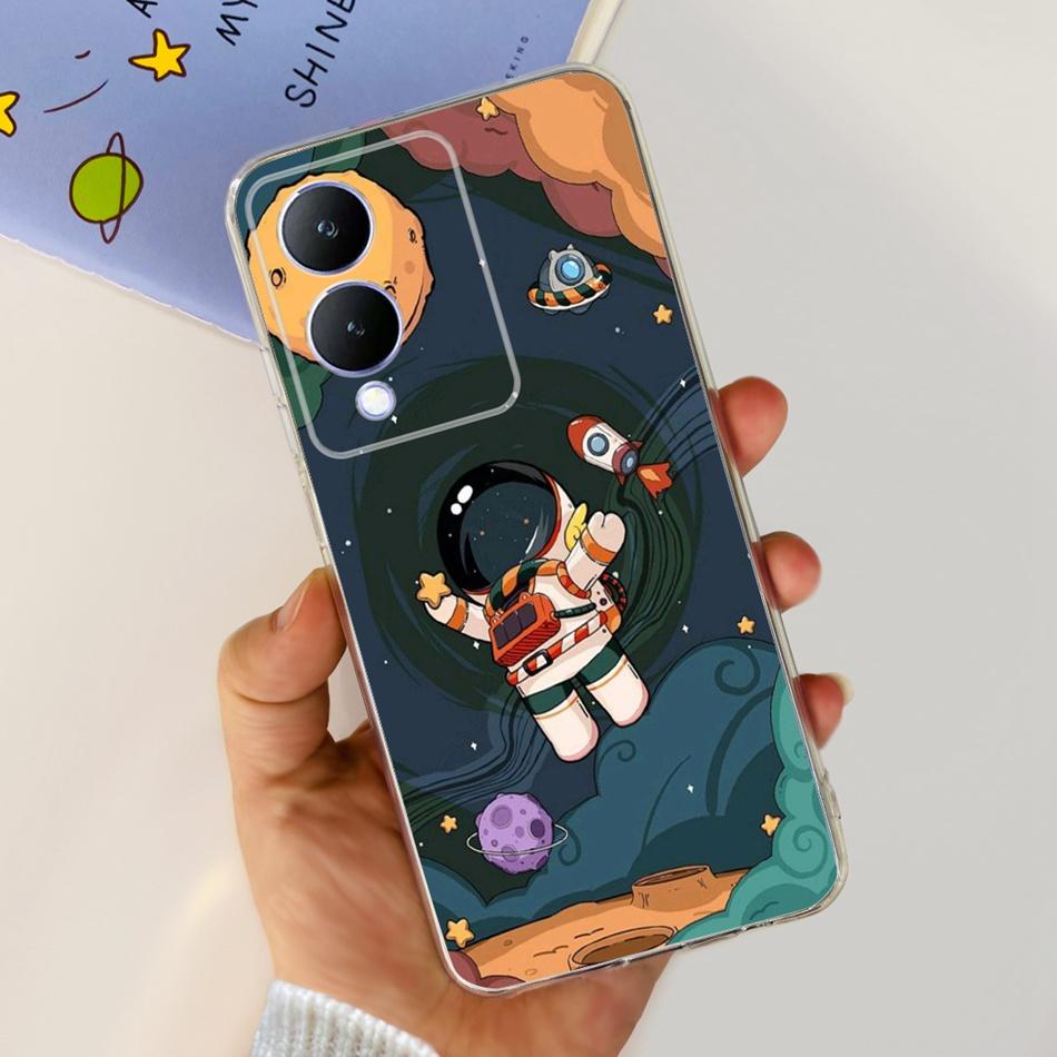 For Vivo Y17s Case 2023 Elegant Pattern Soft Silicone TPU Phone Back Cover For Vivo Y17s 4G VivoY17s Y 17S Bumper