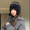 Осенне-зимняя шапка Женская модная вязаная шерстяная шапка Флисовая теплая шапка