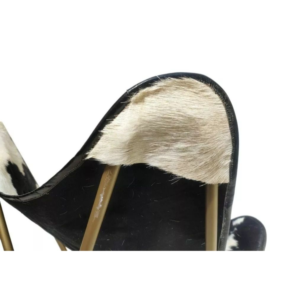 Новое винтажное кожаное кресло-бабочка из коровьей кожи, раскладное кресло-бабочка с подлокотниками