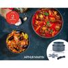 Set de 2 casseroles - Tous feux dont induction - ARTHUR MARTIN - AM2984 - Anti-adhésif - Ø 16-20 cm + Poignée amovible - Gris mat