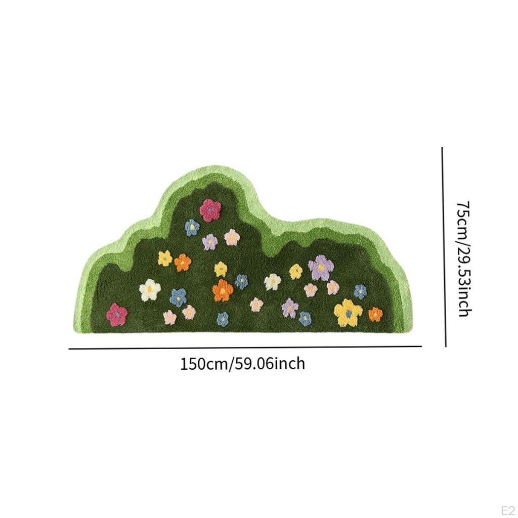 Decorative Carpet Floor Mat Aesthetic Nonslip Practical Soft Fashion Plants Flower Rug Irregular