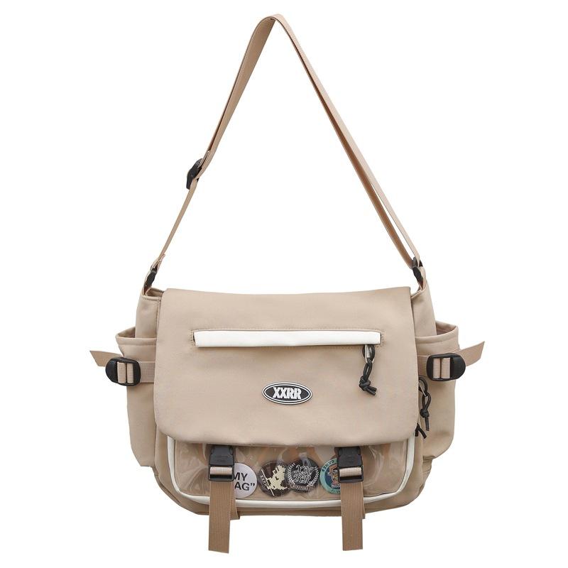 Студенческая сумка-мессенджер, однотонная мужская сумка через плечо, большая вместительная женская сумка через плечо