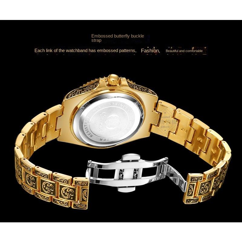 GUCAMEL новый стиль мужские модные полые ретро резные механические часы