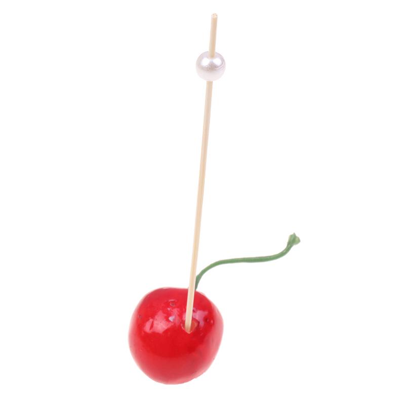 100pc12cm Heart Bamboo Pick Buffet Cupcake Fruit Fork Party Dessert Salad Stick Cocktail Skewer for Wedding Decor